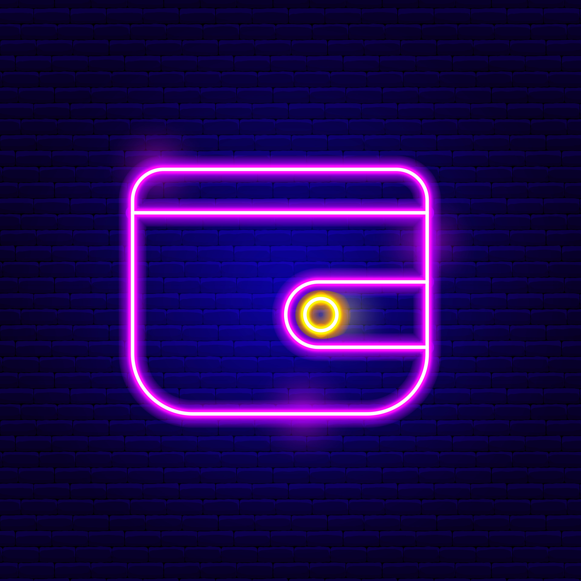 Glowing Neon Wallet Icon Isolated On Stock Vector (Royalty Free) | Shutterstock