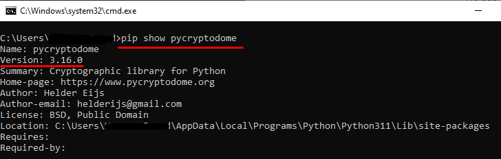 ModuleNotFoundError: No module named 'Crypto-Py'