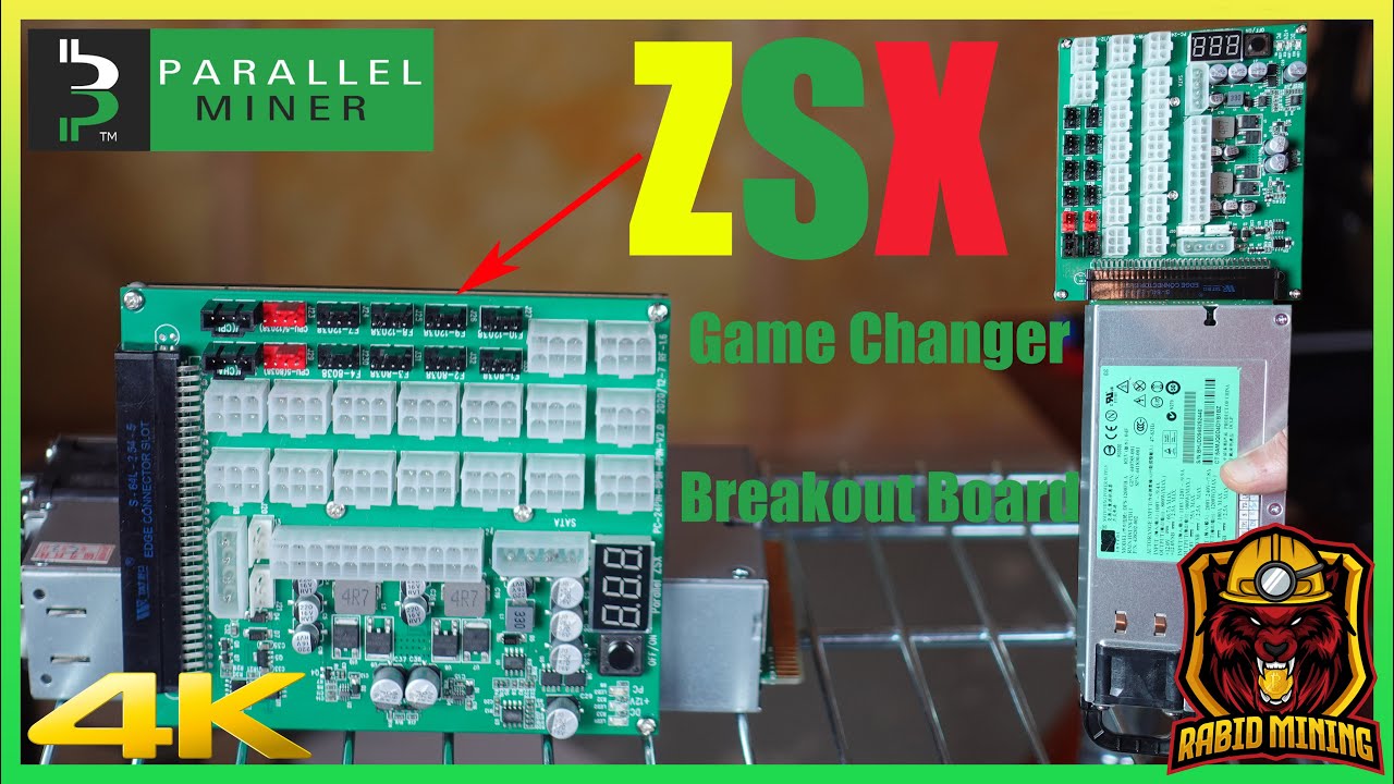 GPU Mining All in One: ZSX Breakout Board, PICO 24pin ATX, & Fan Hubs - Parallel Miner