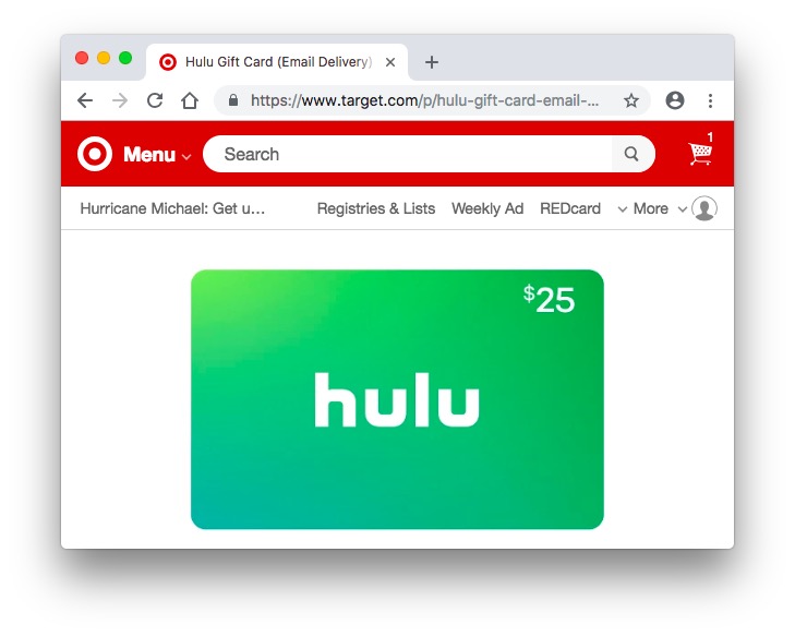 PayPal: Free $10 Chipotle Gift Card w/ $50 Hulu Gift Card Purchase