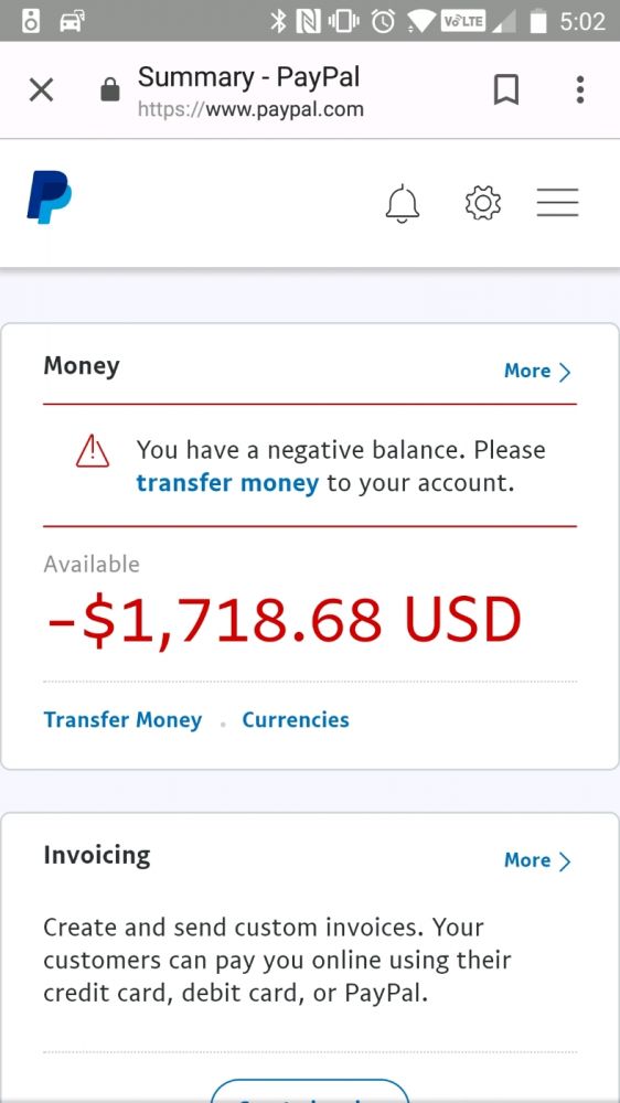 What should I do if my balance is negative? | PayPal HK