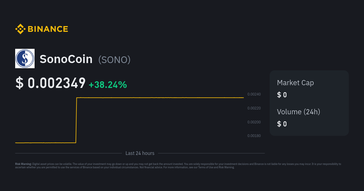 SONO price today, SONO to USD live price, marketcap and chart | CoinMarketCap