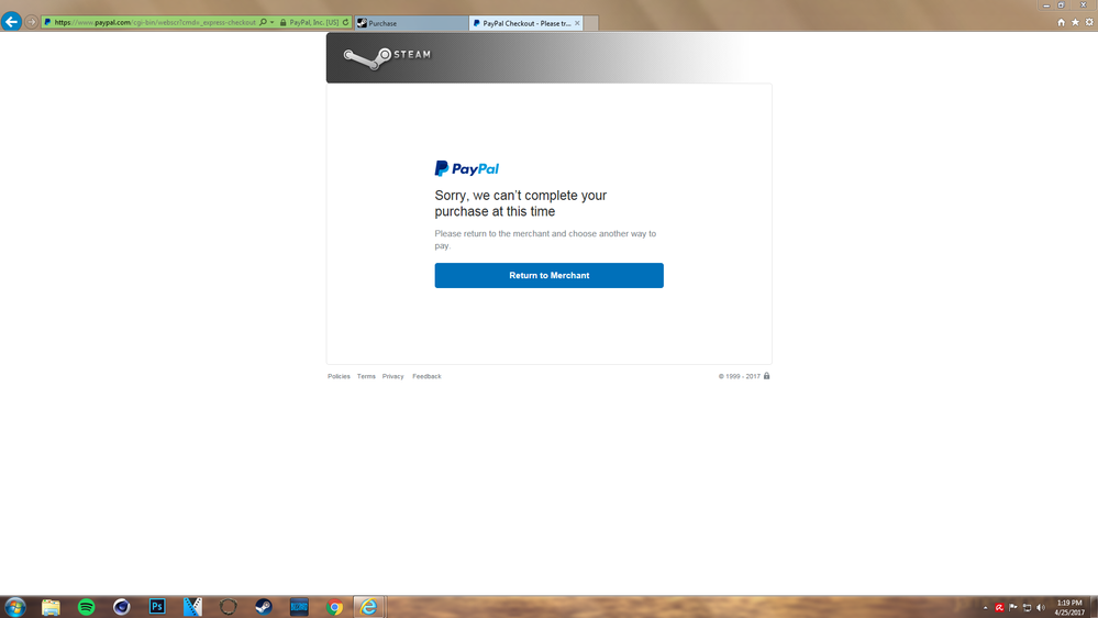 Solved: Trying to use PayPal in the Steam App, but can't g - PayPal Community