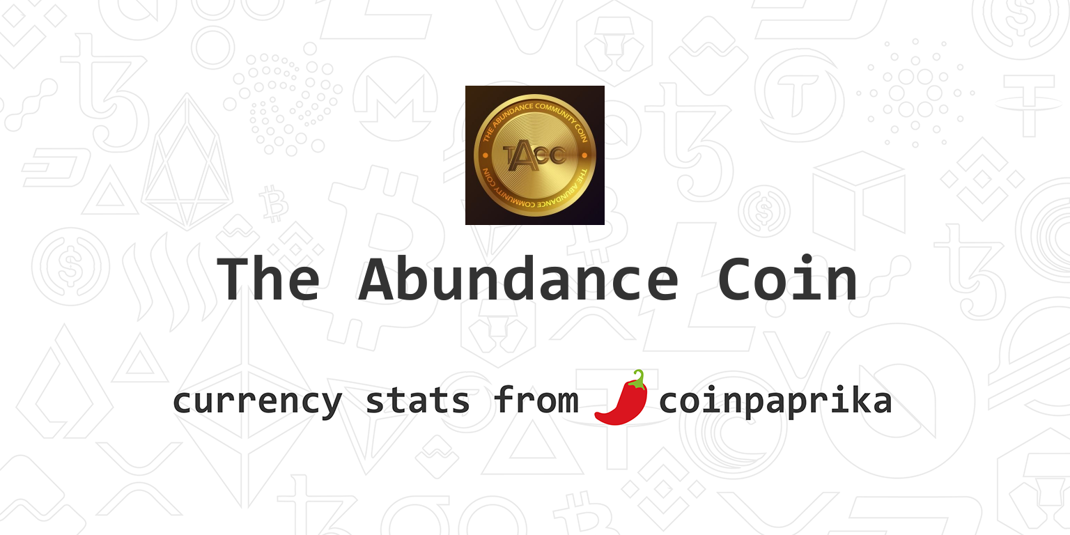 Abundance2 price today, ABC2 to USD live price, marketcap and chart | CoinMarketCap