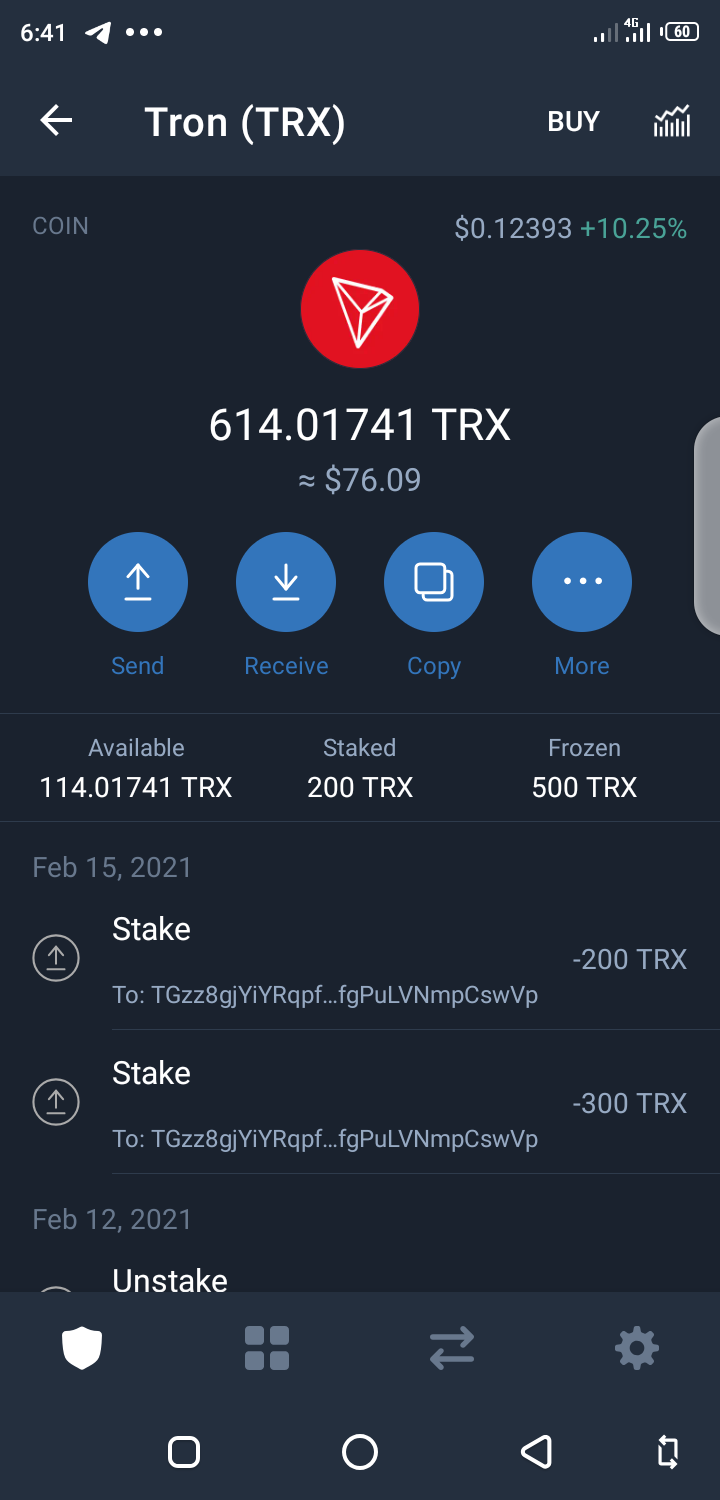 How do I Stake/Freeze TRON (TRX) on Trust Wallet - SPADES Community